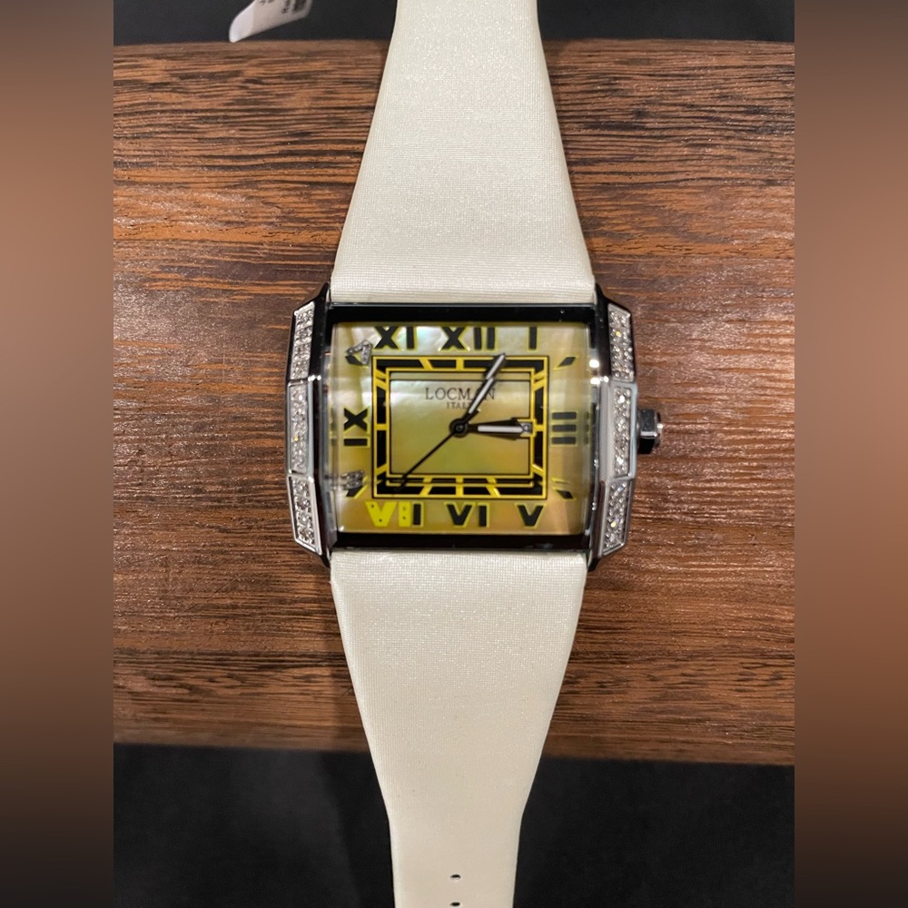 Gorgeous Locman Italy White Satin Band Otto Watch